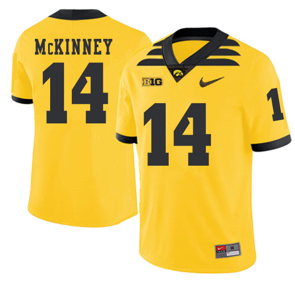 2019 Men #14 Daraun McKinney Iowa Hawkeyes College Football Alternate Jerseys Sale-Gold - Click Image to Close